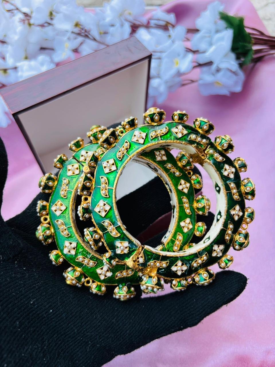 Traditional Meenakari Bridal Bangle Set (Pack Of 2) - Image 8