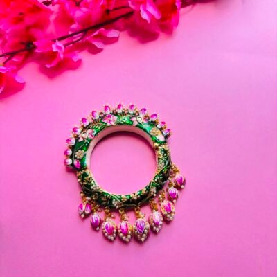 Handcrafted Meenakari Floral Bangle (Pack Of 2)
