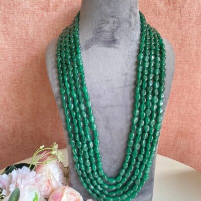 New Long Emerald Green Groom Necklace