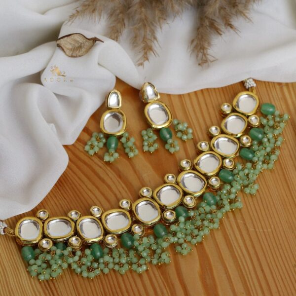 Elegant kundan choker set With Earrings - Image 6