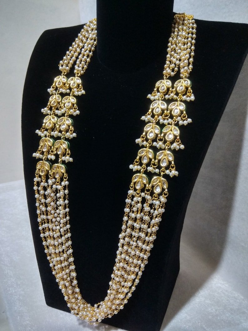Multi Layer Long Pearl Beads Necklace Set