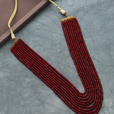 Maroon Natural Onyx Necklace
