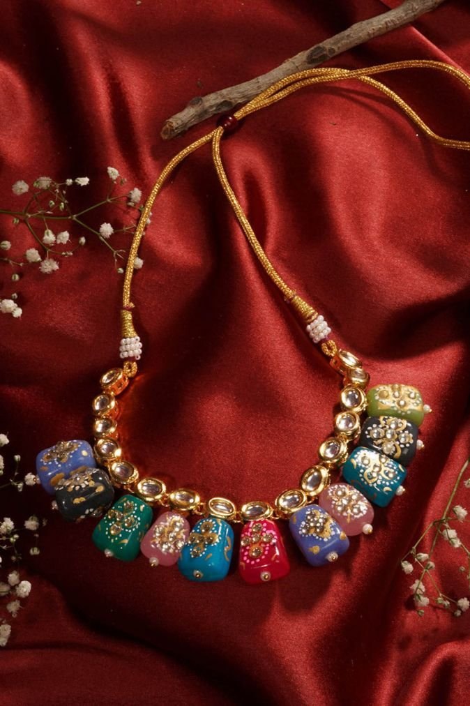 Gold-Plated Jewellery Set With Multi Stone - Image 2