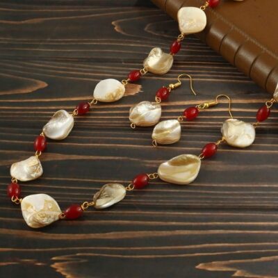 Mother Of Pearl Necklace With Earring