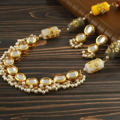 Gold Plated Kundan Necklace Set