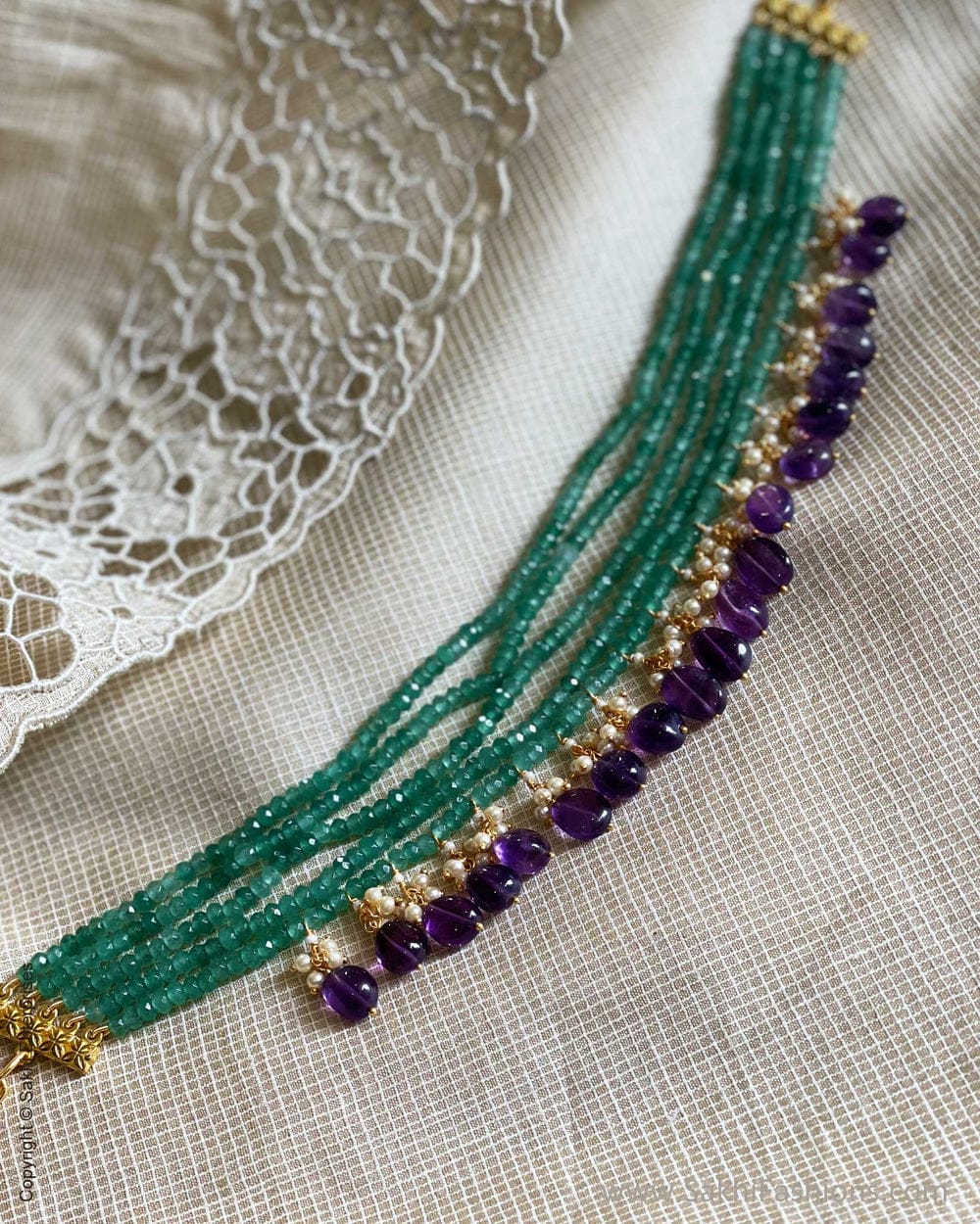 Green Onyx Choker Necklace - Image 2