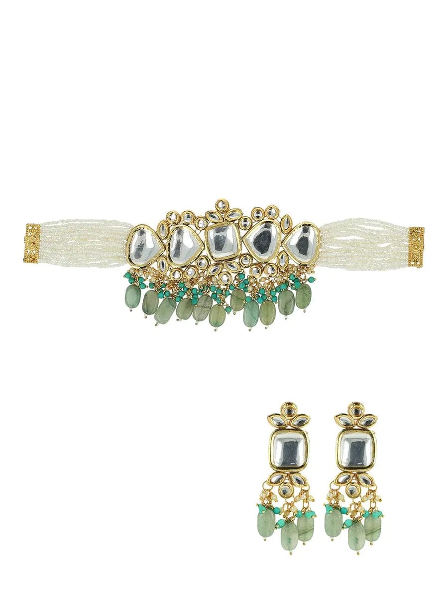 Kundan Moti Choker And Earring Set - Image 5