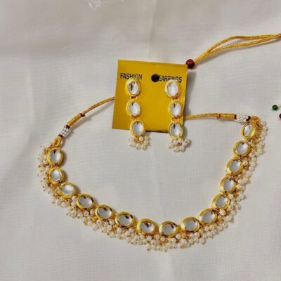 Gold Plated Kundan Necklace Set