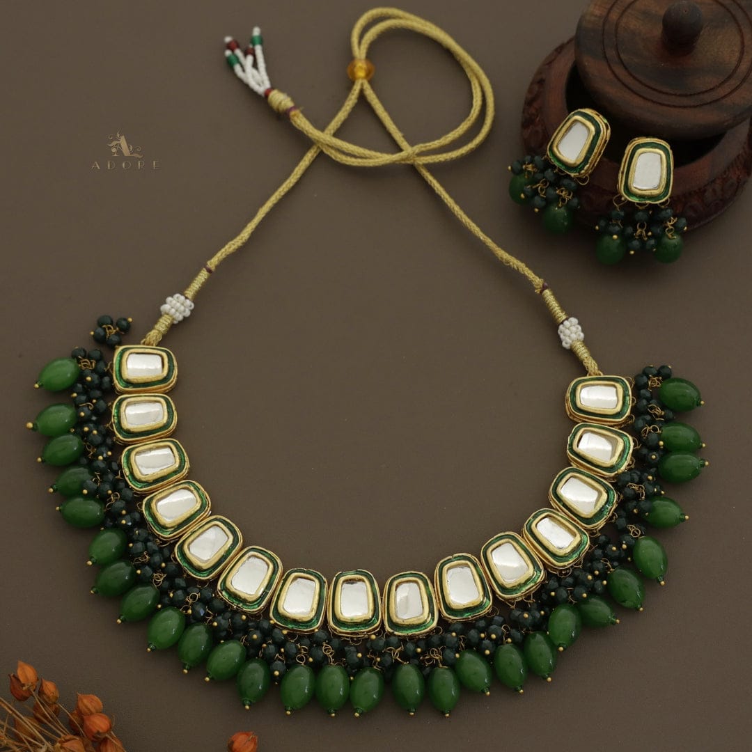 Gold Plated Kundan Necklace Set - Image 10