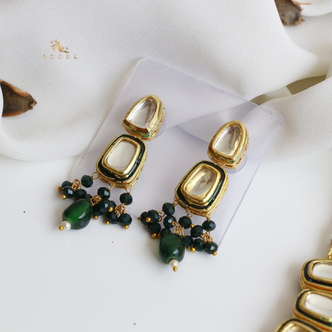 Gold Plated Kundan Necklace Set - Image 3