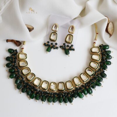Gold Plated Kundan Necklace Set