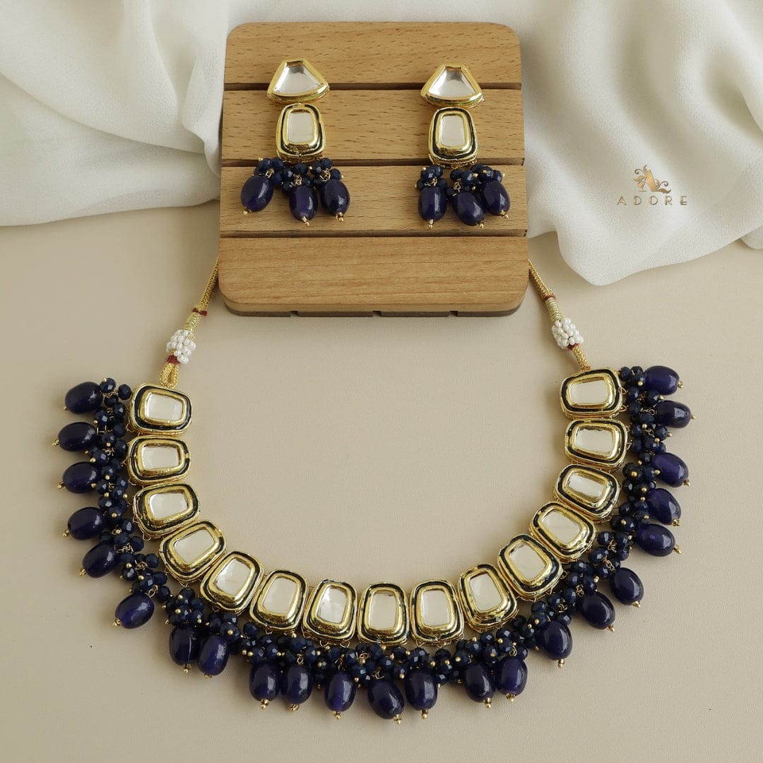 Gold Plated Kundan Necklace Set - Image 14