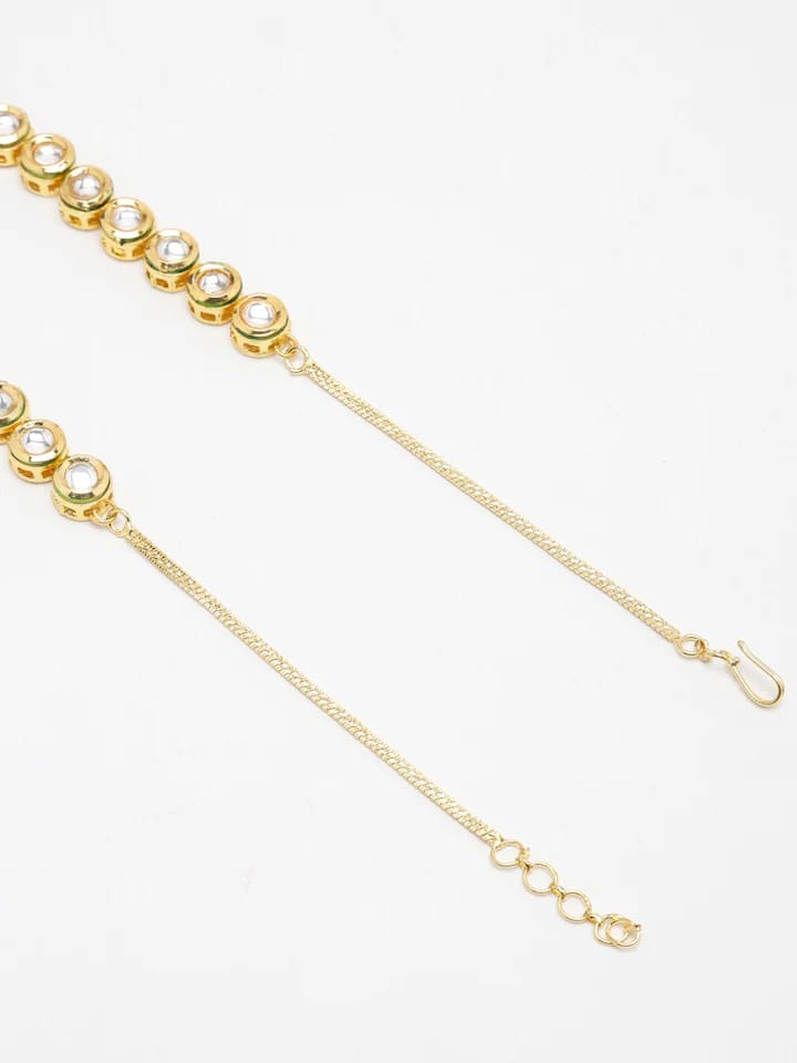 Gold Plated Kundan Necklace Set - Image 3