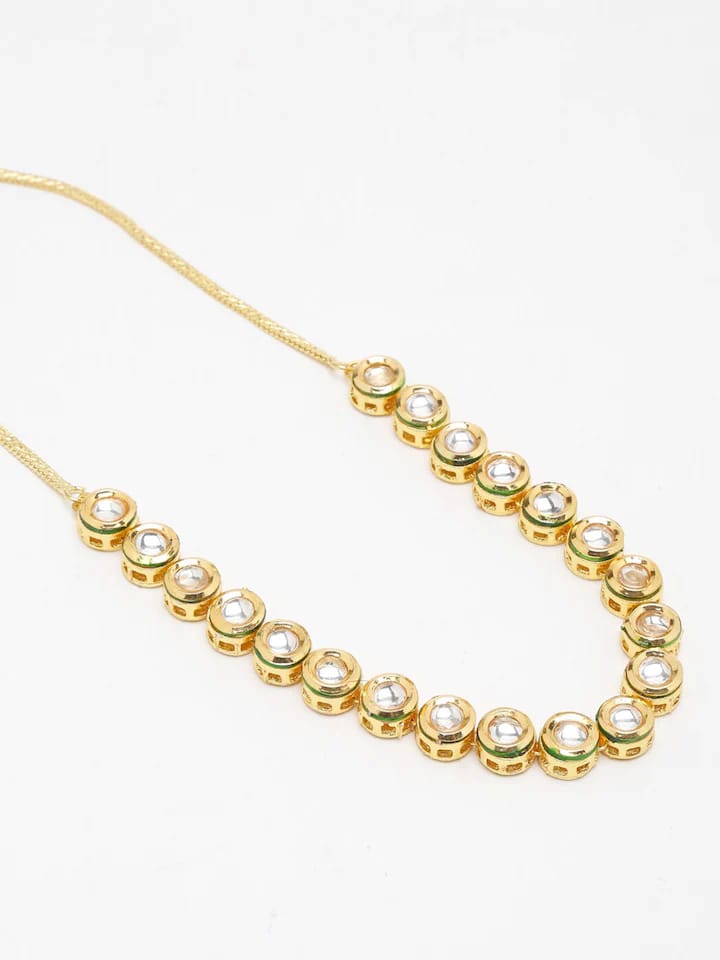 Gold Plated Kundan Necklace Set - Image 4
