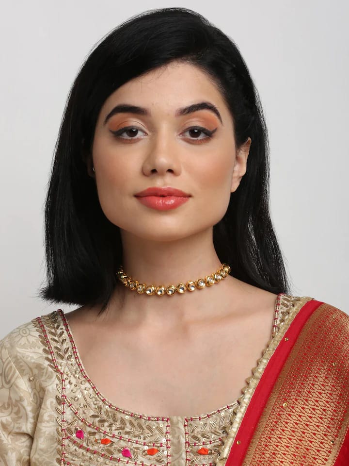 Gold Plated Kundan Necklace Set - Image 2