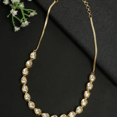 Gold Plated Kundan Necklace Set