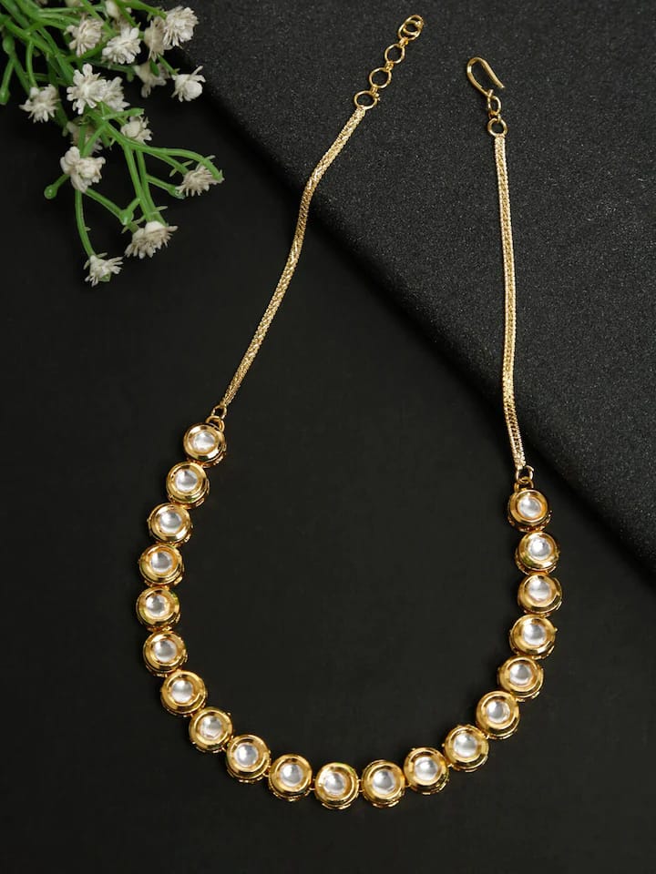 Gold Plated Kundan Necklace Set