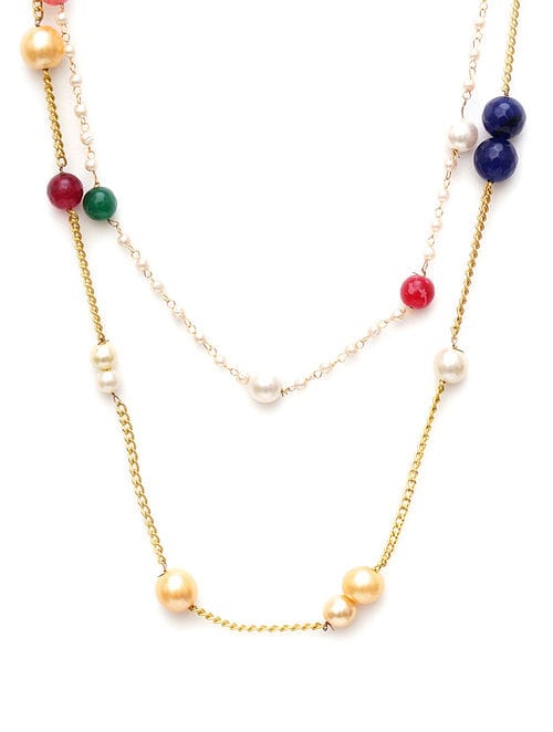 Long Multi Stone Neckpiece - Image 4