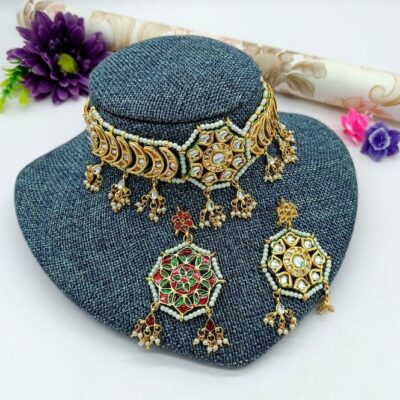 Kundan Pearl Indian Choker Necklace