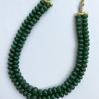 Long Emerald Green Necklace Set