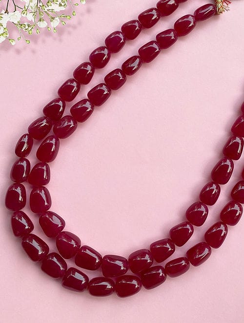 Long Red Stone Necklace - Image 2