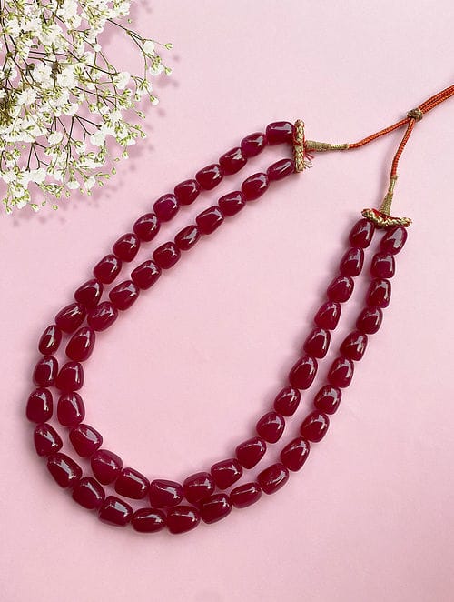 Long Red Stone Necklace