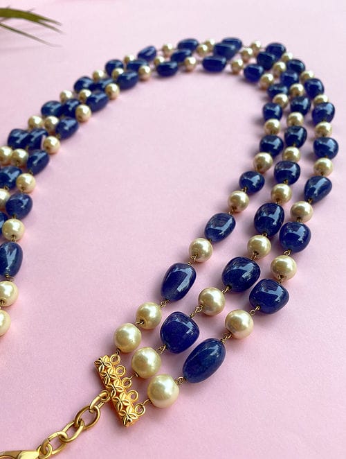Long Blue Necklace Set - Image 2