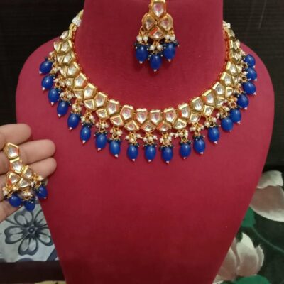 22K Gold-Plated Kundan Studded Jewellery Set