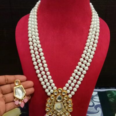 22K Gold-Plated Kundan Studded Jewellery Set