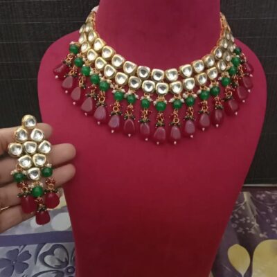 Gold Plated Traditional Kundan Jewellery Set