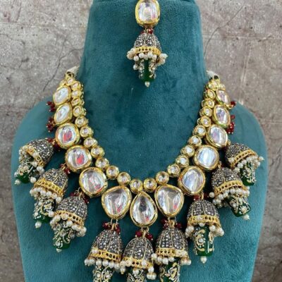 Designer Tanjore Indian kundan jewelery Set