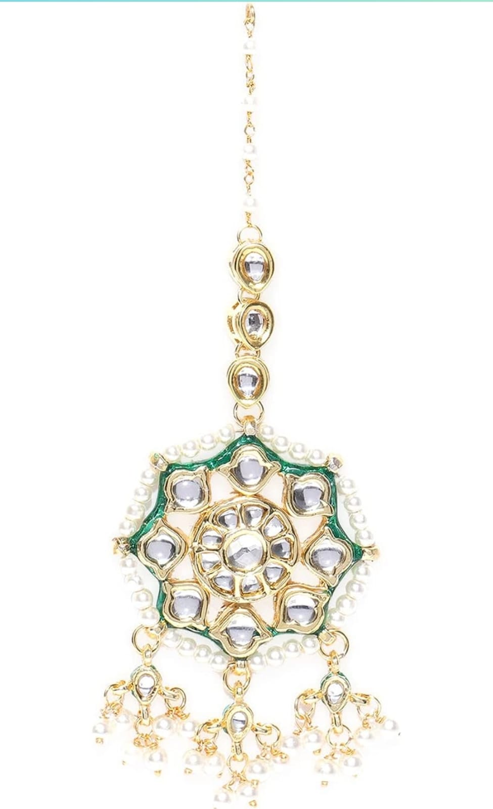 Jodha Choker Set with Earrings and Maangtika Set - Image 5