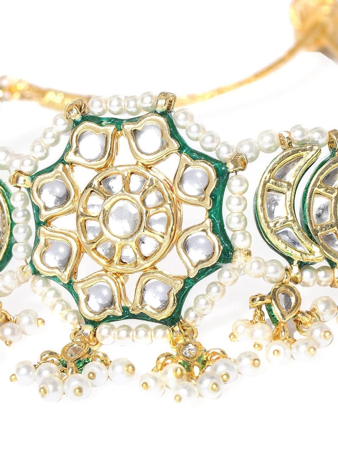 Jodha Choker Set with Earrings and Maangtika Set - Image 4