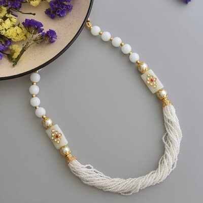 Gold Tone Pearl Necklace Set
