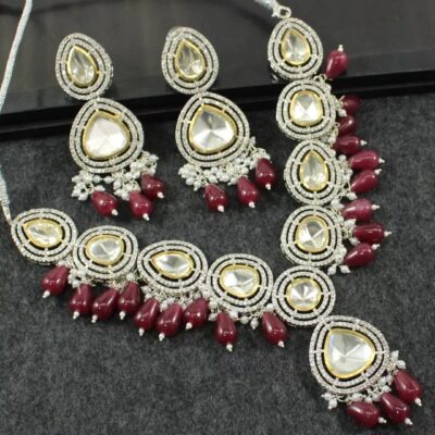 Victorian Gold Plated Necklace With Earrings