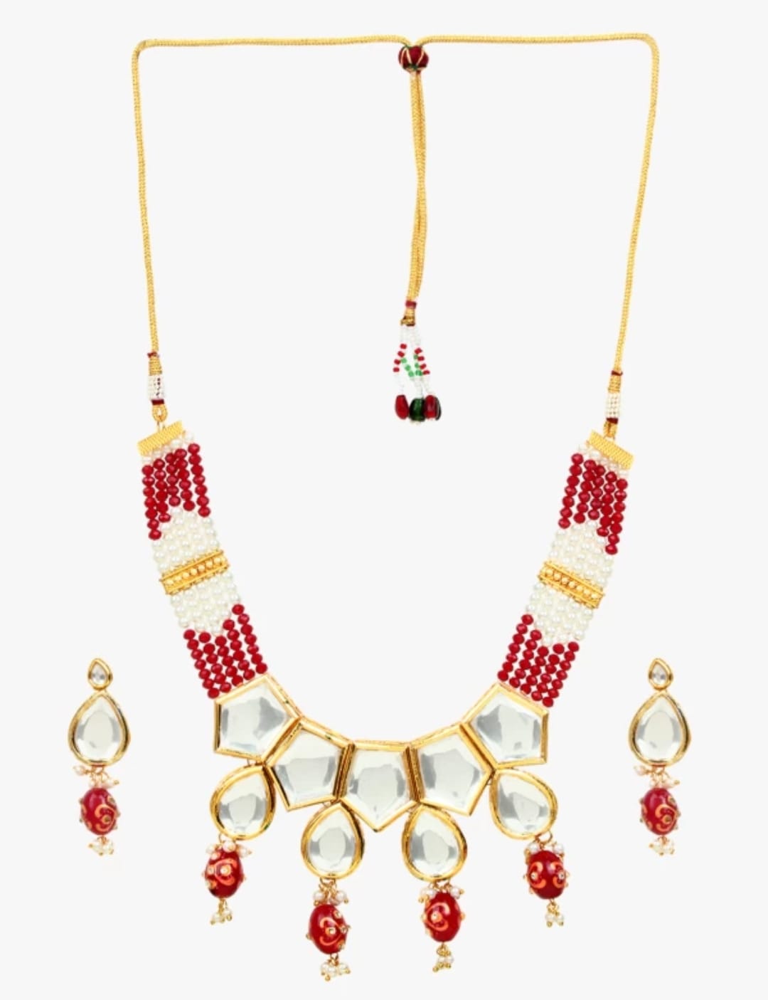 Kundan Choker Nacklace With Earrings - Image 3
