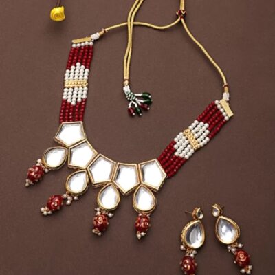 Kundan Choker Nacklace With Earrings