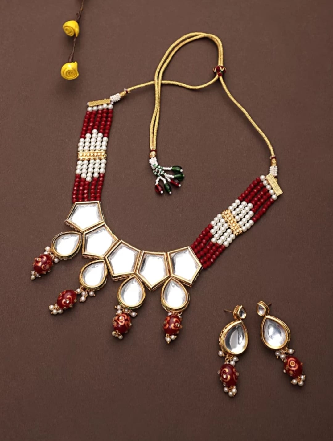Kundan Choker Nacklace With Earrings