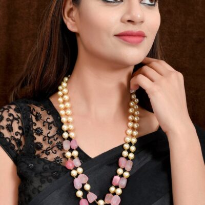 Gold Plated Beaded Layered Necklace