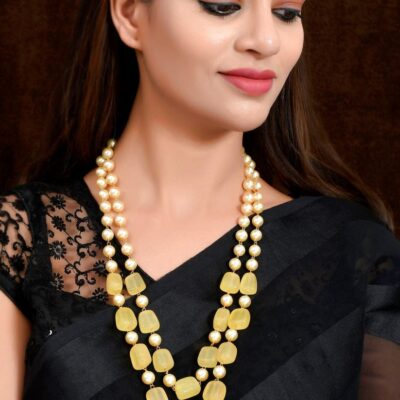 Gold Plated Beaded Layered Necklace