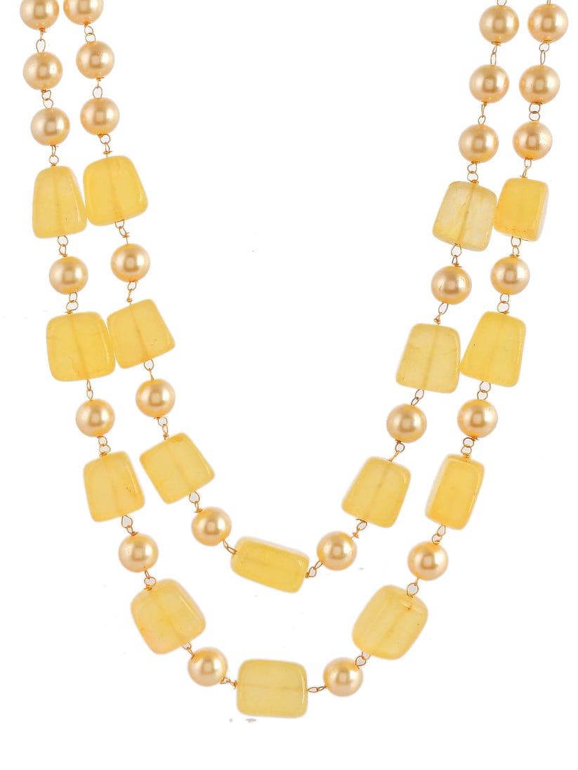 Gold Plated Beaded Layered Necklace - Image 3