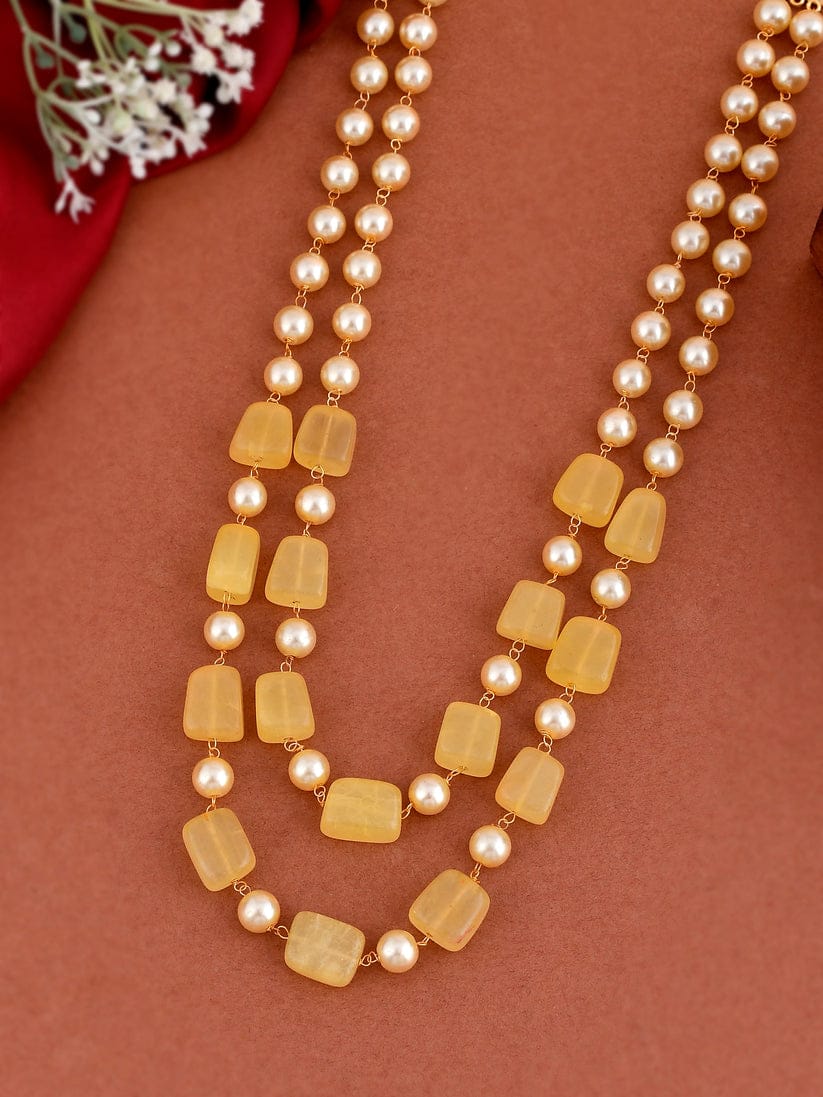 Gold Plated Beaded Layered Necklace - Image 2