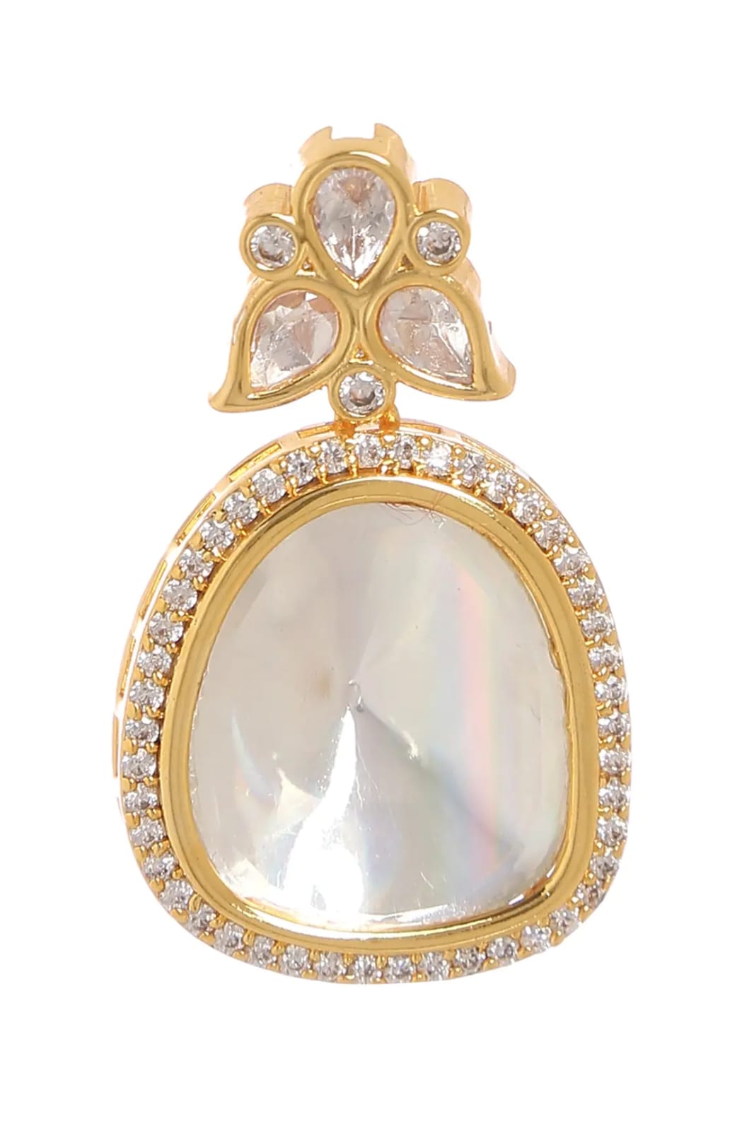 Gold Plated Ad Polki Necklace - Image 5