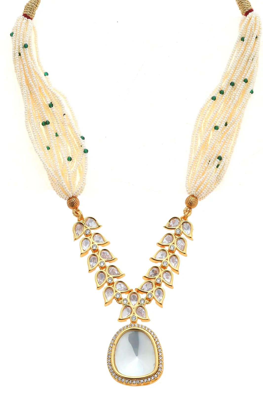 Gold Plated Ad Polki Necklace - Image 3
