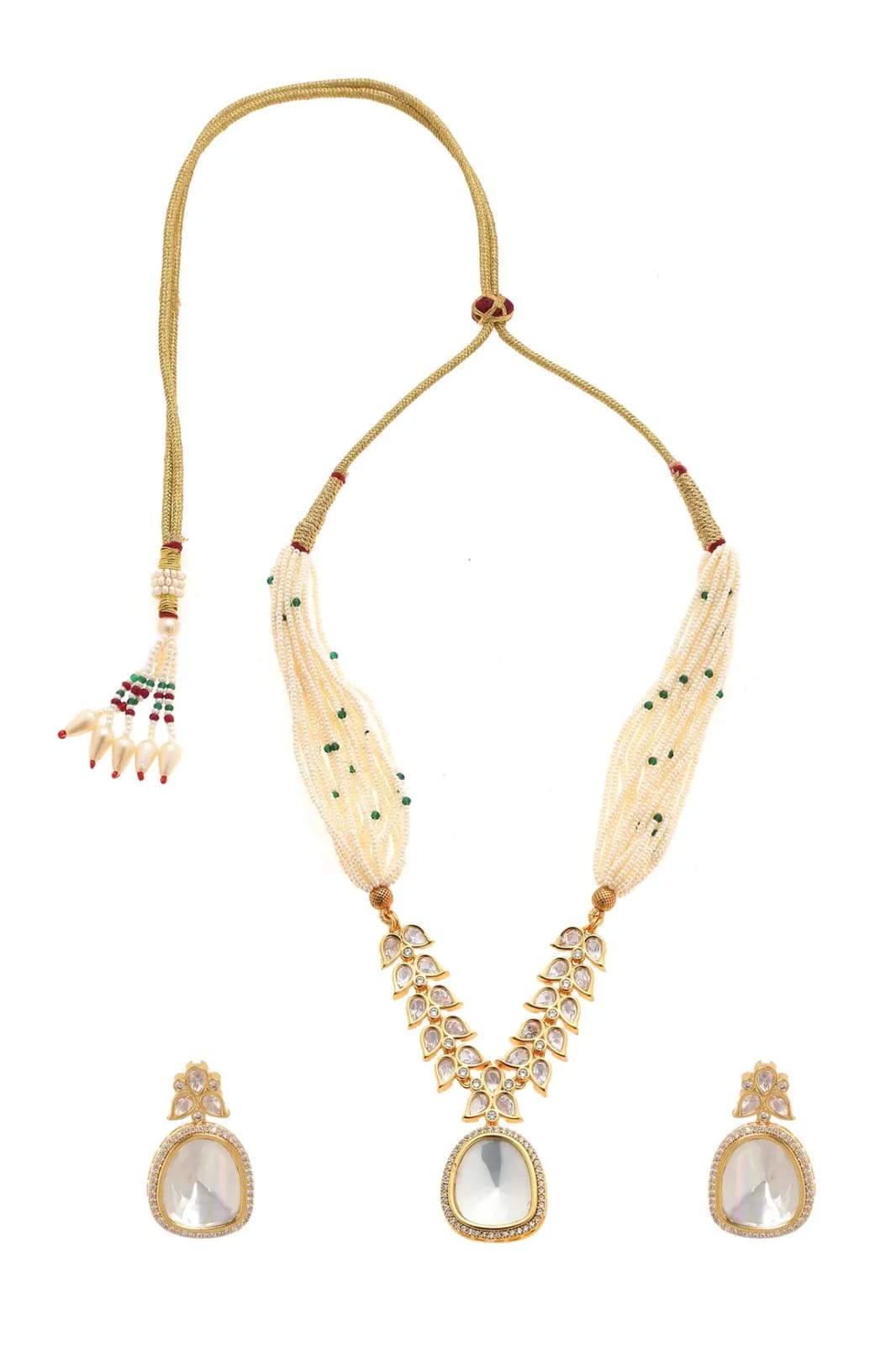 Gold Plated Ad Polki Necklace - Image 2