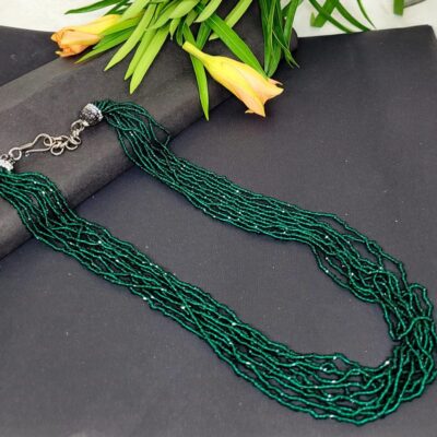 Green Long Stone Necklace