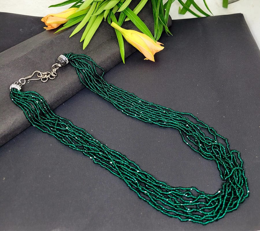 Green Long Stone Necklace