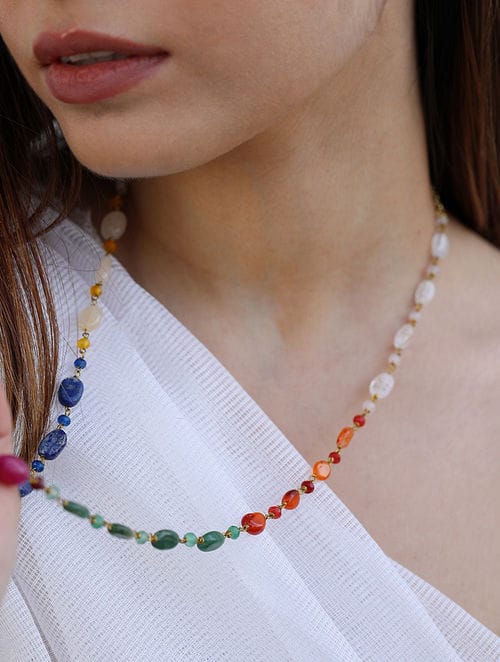 Long Multi Stone Necklace - Image 3