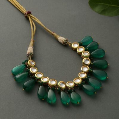 Gold Plated Kundan Embellished Necklace Set