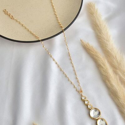 Long Kundan Peral Necklace